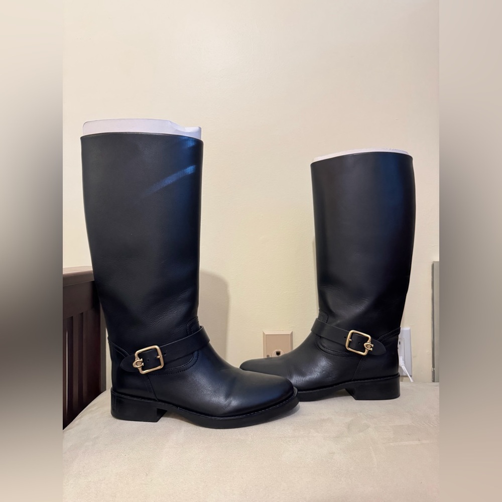 Coach Madeline Leather Knee High Riding Boots